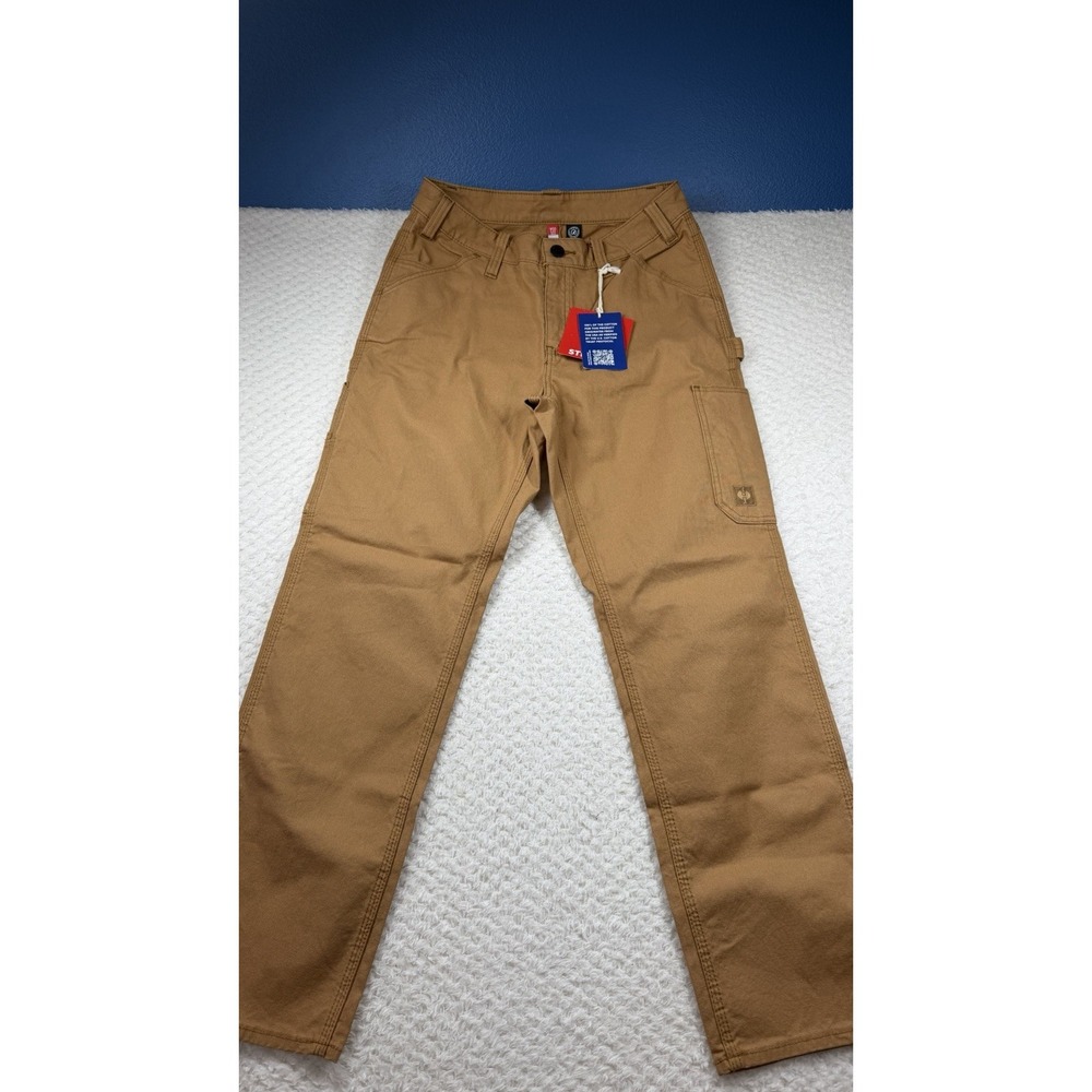 NEW Engelbert Strauss Cargo Work Pants Brown Cotton Canvas W33 L32 Multi-Pocket
